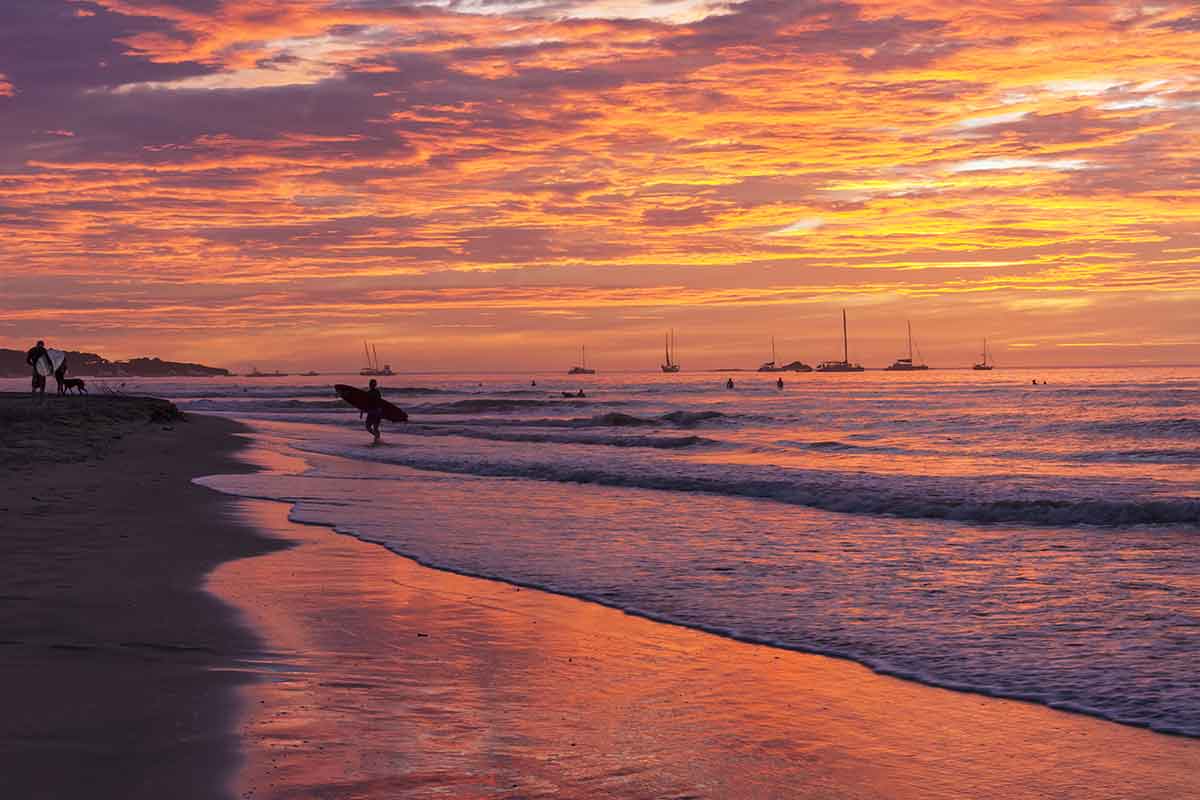 Coucher de soleil sur la plage